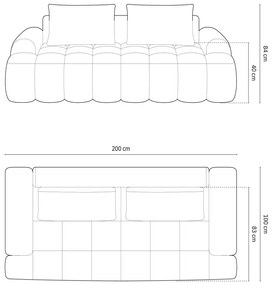 Canapea petrol cu tapițerie din catifea 200 cm Linz – Cosmopolitan Design