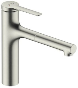 Baterie bucatarie cu dus extractibil crom periat Hansgrohe Zesis M33 160 cu 2 jeturi