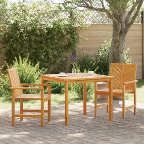 vidaXL Set Dining 3 Piese din Lemn Masiv de Acacia
