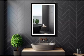 Oglinda reversibila cu iluminare Led Venti Luxled negru 60 cm x 80 cm