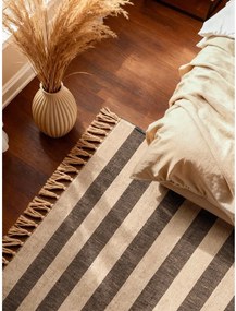 Covor negru/crem reversibil/țesut manual din iută 120x170 cm Playa – Hanse Home