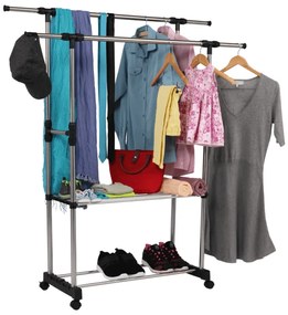 Cuier mobil, inox + plastic Negru, SEBO