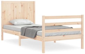3194491 vidaXL Cadru de pat cu tăblie, 90x200 cm, lemn masiv