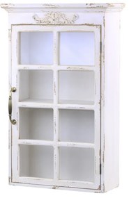 Vitrina de perete, din lemn masiv, cu aspect vintage