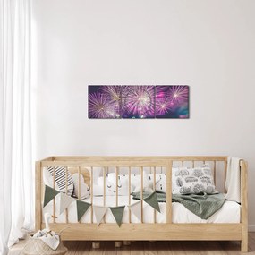 Tablou cu artificii (cu ceas) (90x30 cm)