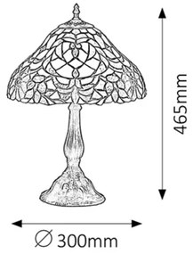 Lampă de masă cu abajur din sticlă vitrată Tiffany MIRELLA 1xE27/60W/230V Rabalux 8090
