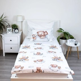 Lenjerie de pat pentru copii din bumbac pentru pătuț 100x135 cm Medvídek "Plane" – Jerry Fabrics