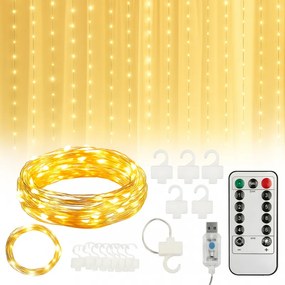 Draperie luminoasa LED STAR RAIN 3x3 m, alb cald