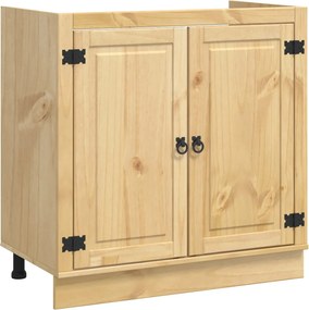 vidaXL Dulap cu ușă SKI Maro Miere 80 x 46 x 81,5 cm Lemn de pin masiv