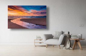 Tablou Canvas - Apusul colorat la malul oceanului