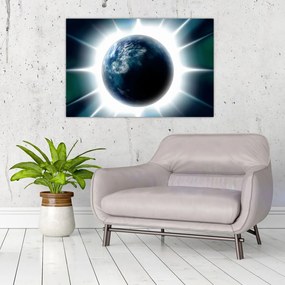 Tablou cu planeta iluminată (90x60 cm)