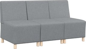 vidaXL Unitate Sofa Modulară Fără Brațe 3 pcs Gri deschis