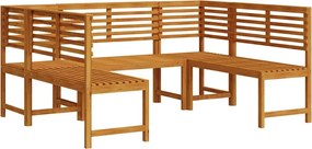 vidaXL Set de Bănci pentru Grădină 5 pcs Maro Lemn Solid de Acacia