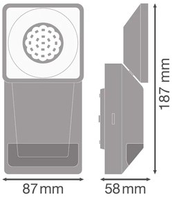Aplică LED de exterior cu senzor SPOT LED/8W/230V IP55 neagră Ledvance