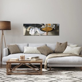 Tablou - espresso (cu ceas) (90x30 cm)