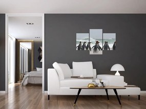 Tablou pinguini în ocean (90x60 cm)