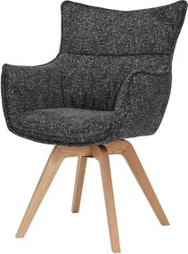 Set de 2 scaune pivotante picioare din lemn VOGUE antracit
