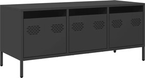 vidaXL Dulap TV, negru, 101,5x39x43,5 cm, oțel laminat la rece