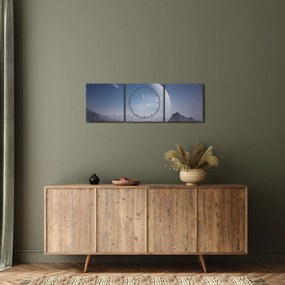 Tablou - Cer deasupra stâncilor (cu ceas) (90x30 cm)