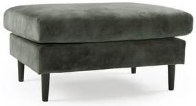 Taburet verde/gri din catifea Adagio - Scandic