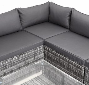 Deuba Set ratan de gradina XXL - perne gri/antracit