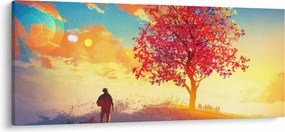 Tablou - casa în deal (120x50 cm)
