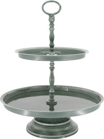 Platou servire, cu 2 tavi, din metal, D32.5cm, Etag