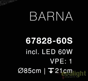 Lustra LED cu telecomanda Barna 60W argintie 67828-60S GL
