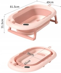 Cada de baie pliabilă pentru copii VAIANA PREMIUM cu pernă - mai multe culori Bej