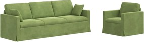 vidaXL Set de canapea 2 pcs Verde deschis 228 x 78 x 80 cm Catifea