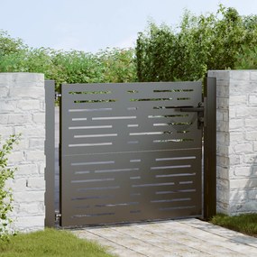 vidaXL Poartă de grădină Negru 105 x 100 cm Oțel vopsit în pulbere