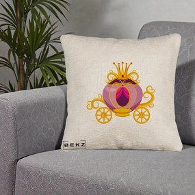 Perna Decorativa Trasura Regala Aurie, 40x40 cm, Bej Canapea, Husa Detasabila, Perna Inclusa, BEKZ®