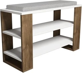 Pantofar tip bancuta, Dore Homs, alb/nuc, 90 x 55 x 33 cm, PAL 18 mm