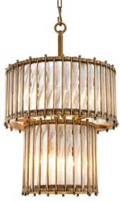 Lustra design LUX cu sticla modelata manual Tiziano, alama antic 111133 HZ