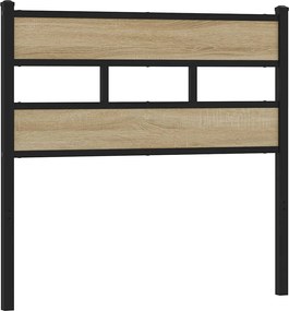 vidaXL Tăblie de pat de schimb, stejar sonoma, 80 cm, fier și lemn prelucrat