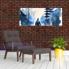 Tablou - Samurai, aquarel (120x50 cm)