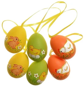 Set de ouă suspendate pentru exterior în. 6 cm , 6bucăți în pachet, mix de culori