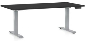 Masa inaltime reglabila OfficeTech D, 160 x 80 cm, bază gri, negru