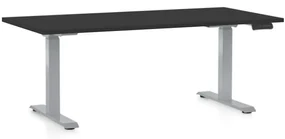 Masa inaltime reglabila OfficeTech D, 160 x 80 cm, bază gri, negru