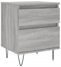 830680 vidaXL Noptieră, gri sonoma, 40x35x50 cm, lemn compozit