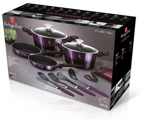 Set oale cu capace, cu strat antiaderent titan, 10 piese Purple Eclipse Berlinger Haus BH 7140