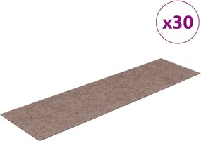 vidaXL Covorașe autoadezive pentru scări, 30 buc., 76x20 cm, maro deschis, dreptunghiulare