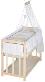 Pătuț leagăn cu spațiu de depozitare și baldachin 90x45 cm Liebhabär – Roba