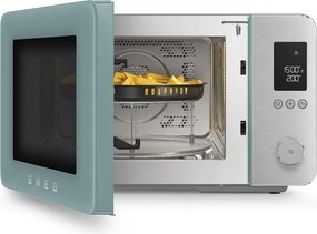 Cuptor cu microunde combinat cu aer cald SMEG Collezione MOC02EGMEU, 900 W, 27 l, 25 de programe, închidere lină, setări personalizate, verde