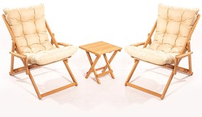 Set masă scaune de grădină (3 buc) Myone (maro + crem). 1082995