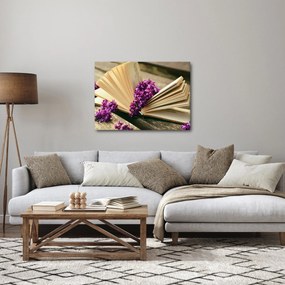 Tablou cu cartea și lavanda (70x50 cm)