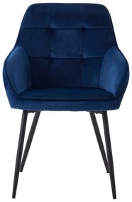 Set de scaune de sufragerie albastru închis cu cotiere 2 buc. tapițat Nolan Square – Unique Furniture