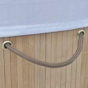 Cos de rufe oval din bambus, natural 1, Maro deschis, 45 x 35 x 60 cm
