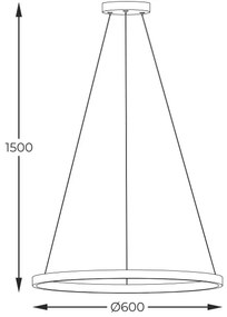 Lustră LED pe cablu Zuma Line PEN89424-60BK HORIK LED/32W/230V 3000/4000/6000K