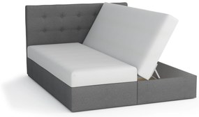 Pat matrimonial Boxspring 160 cm Fade 2 (gri) ( cu saltea și sp. depozitare). 1046498